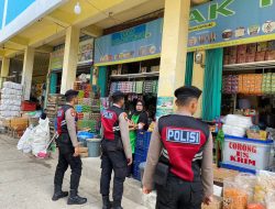 Antisipasi Premanisme, Tim URC Polres Lhokseumawe Patroli di Pasar Krueng Mane