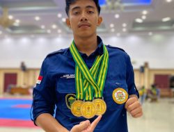 Mahasiswa HTN FSH UINAR, Muhammad Arif Gufran, Borong 3 Medali Emas di Ajang POMDA Aceh 2023
