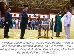 Ini Pesan Gubernur Aceh Saat Melantik Pj Bupati Aceh Selatan