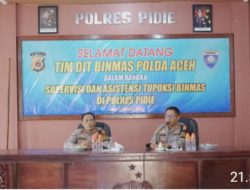 Dirbinmas Polda Aceh Kunjungi Polres Pidie Dalam Rangka Supervisi Dan Asistensi Polisi RW/Dusun