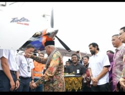 Mualem Resmikan Pengoperasian Pesawat dan Bandara PT PGE di Aceh Utara