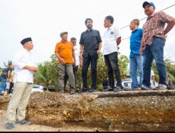 Mualem Tinjau Abrasi Parah di Lhok Puuk Aceh Utara: Kondisi Darurat, 38 Rumah Hilang Tanpa Jejak