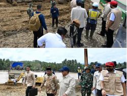 Gubernur Mualem Dampingi Presiden Prabowo Tinjau Jembatan Bailey