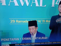 Menteri Agama Tetapkan Idul Fitri 1447 H “Sabtu”