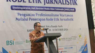 Plt. Sekda Aceh Buka Pelatihan Kode Etik Jurnalistik AMSI
