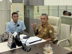Stafsus Gubernur Aceh Nektu Bahas Progres Pemulihan Lahan Pertanian dengan Plt Kadistanbun